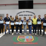 Vereador Ilário Keller homenageia Seleção Brasileira de Eisstocksport